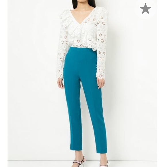 Broderie frill self portrait top in US 0 UK4 - Picture 3 of 8